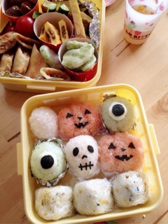 簡単✳︎ハロウィン弁当 かぼちゃドクロ-レシピのメイン写真
