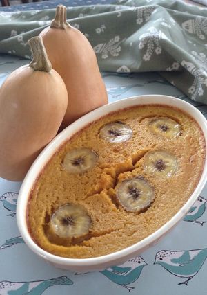 豆乳で♪かぼちゃとバナナのクラフティ-レシピのメイン写真