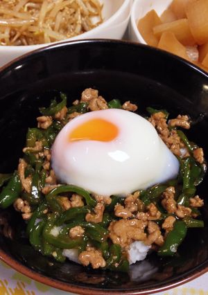 ピーマンとひき肉のどんぶり-レシピのメイン写真