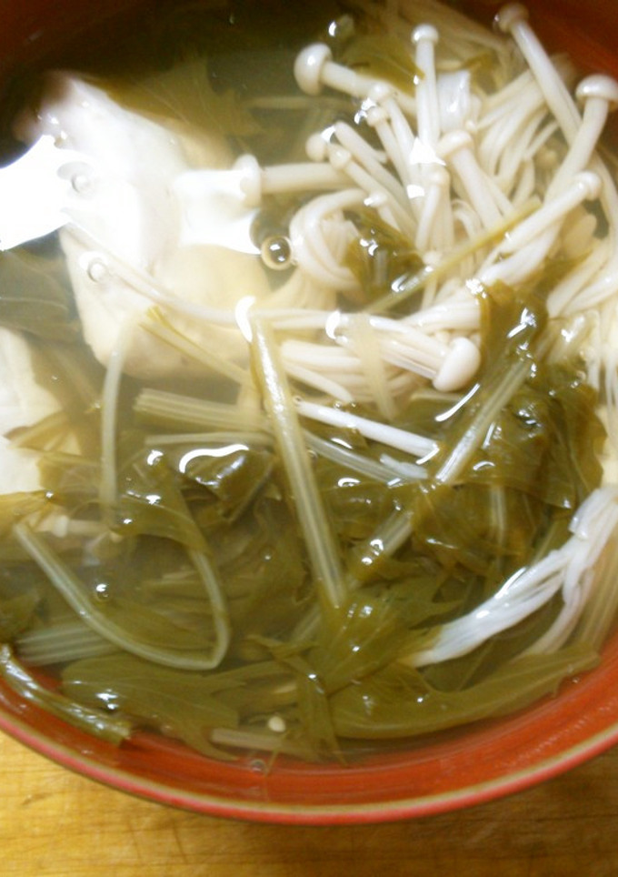 簡単 水菜 豆腐 えのきの お吸い物！-レシピのメイン写真