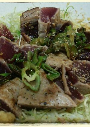 かつおのサイコロステーキ にんにくねぎ塩-レシピのメイン写真