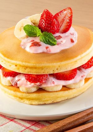 フルーチェイチゴのホットケーキ-レシピのメイン写真