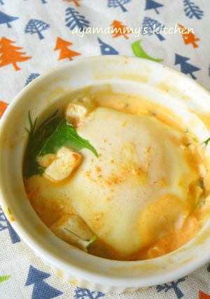 卵と水菜とチーズ☆トマトソースココット-レシピのメイン写真