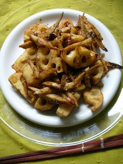 れんこんとごぼうの梅味噌炒め-レシピのメイン写真