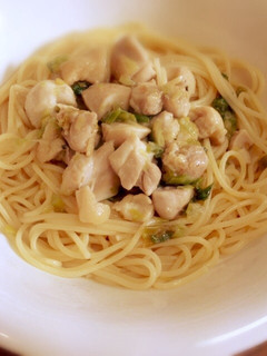 ネギと鶏肉の柚子胡椒パスタ-レシピのメイン写真