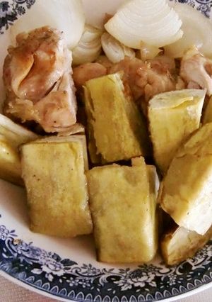 ”糀塩”で味付け、さつま芋ともも肉焼き-レシピのメイン写真