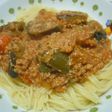 夏野菜いっぱいトマトミートパスタ