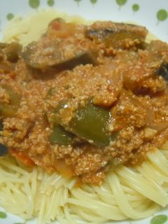 夏野菜いっぱいトマトミートパスタ-レシピのメイン写真