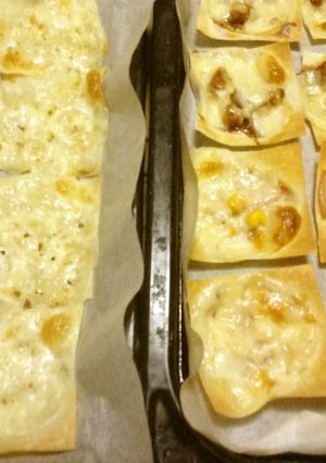 焼売の皮で☆簡単パリパリピザ♡-レシピのメイン写真
