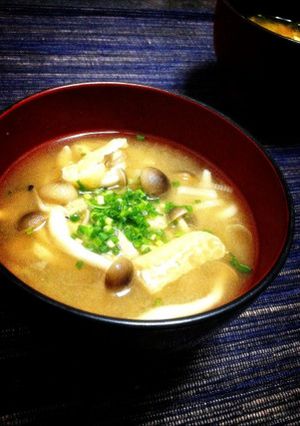 しめじ 油揚げ ねぎ 炒め 味噌汁 ♪-レシピのメイン写真