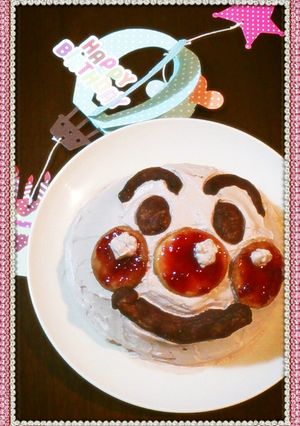 着色料・チョコ不要♪アンパンマンケーキ-レシピのメイン写真