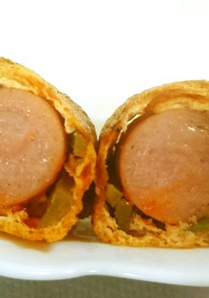 ウインナーとチーズとピーマンの油揚巻焼♪-レシピのメイン写真