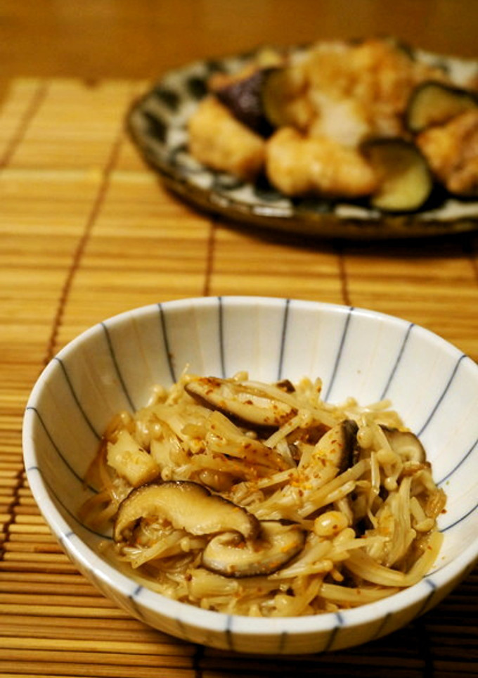後一品に☆えのきと椎茸の麺つゆ炒め-レシピのメイン写真