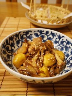 栗と舞茸と鶏肉の甘辛炒め-レシピのメイン写真