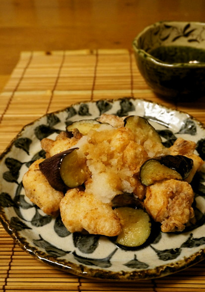 鶏の唐揚げと秋茄子のおろし添え-レシピのメイン写真
