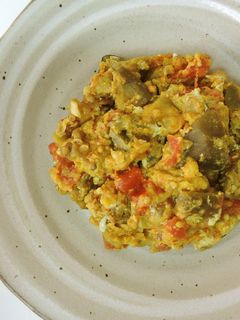 焼き茄子とトマトのスクランブルエッグ-レシピのメイン写真