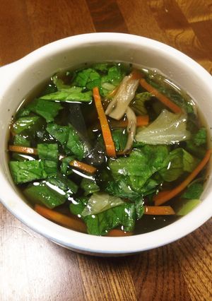 朝の野菜たっぷりレタススープ-レシピのメイン写真