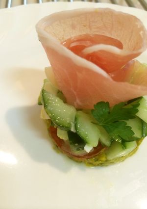 生ハムと胡瓜とかぼちゃでおもてなし前菜♪-レシピのメイン写真