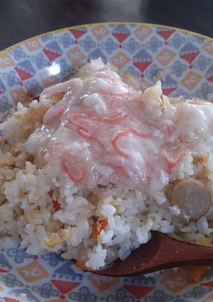 ふわふわ卵白カニかま餡かけチャーハン-レシピのメイン写真