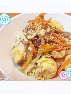 こんにゃくとお麩でカサ増し、炒り豆腐-レシピのメイン写真