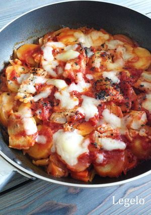 タラとジャガイモと野菜のトマト蒸し焼き-レシピのメイン写真