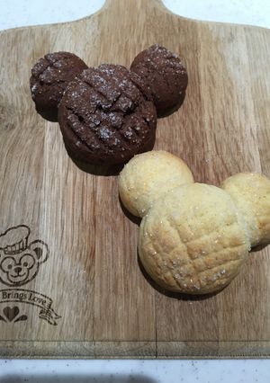 簡単♡ミッキー型メロンパン♡朝食&おやつ-レシピのメイン写真
