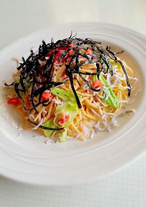 具だくさん明太子の醤油ﾊﾞﾀｰパスタ-レシピのメイン写真