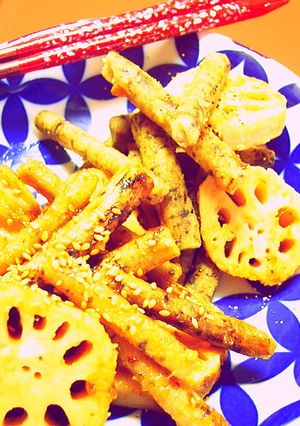 ごぼうとれんこんの◆柔らか揚げ-レシピのメイン写真