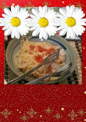 簡単☆明太子&ｻﾜｰｸﾘｰﾑのパスタ♪-レシピのメイン写真