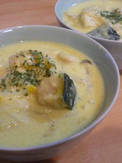 ほたて・かぼちゃ・きのこのミルク煮-レシピのメイン写真