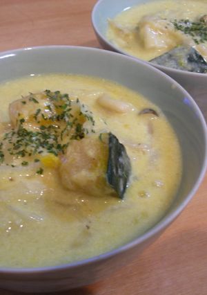 ほたて・かぼちゃ・きのこのミルク煮-レシピのメイン写真