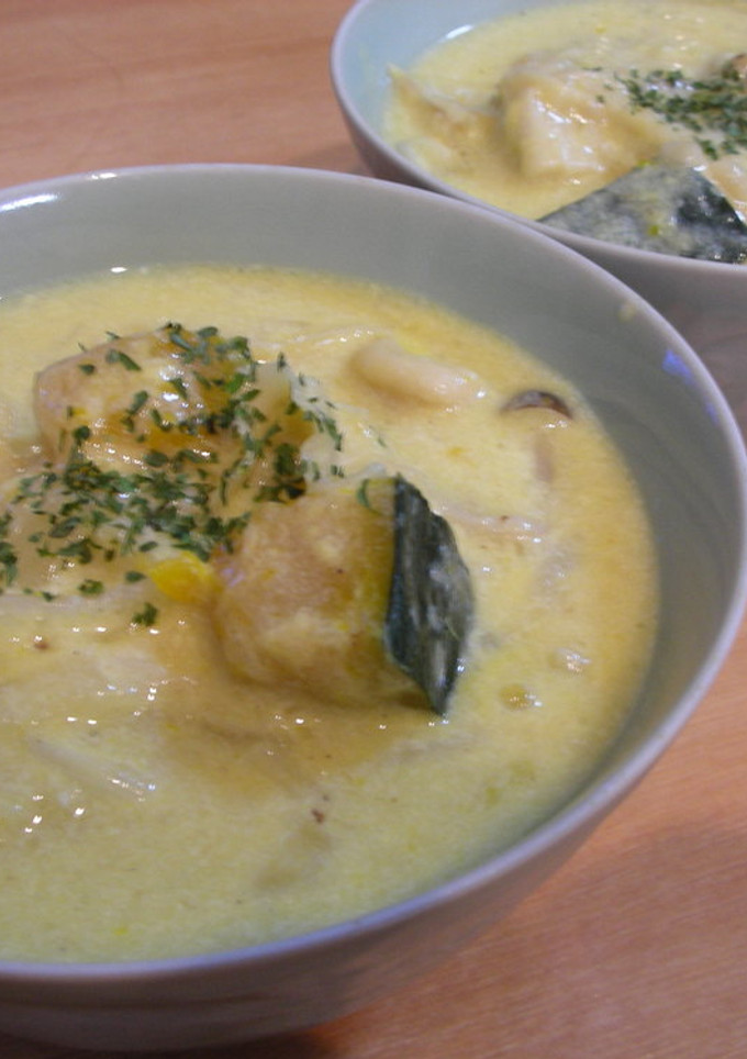 ほたて・かぼちゃ・きのこのミルク煮-レシピのメイン写真