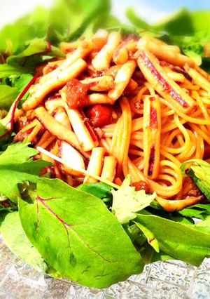 イカの梅しょうゆ和風パスタ-レシピのメイン写真