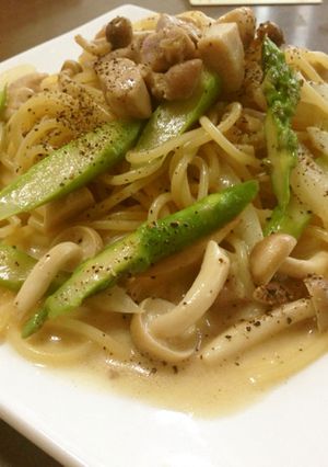 しめじとアスパラのクリームパスタ-レシピのメイン写真