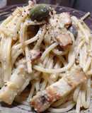 進化系★ベーコンと黒枝豆ソイソースパスタ