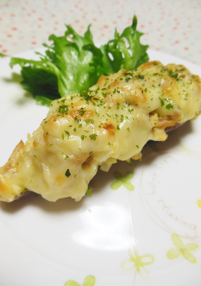 さつま芋にツナマヨチーズのせ焼き♡-レシピのメイン写真