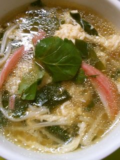 節約 ニラと カニカマの かき玉スープ♡-レシピのメイン写真