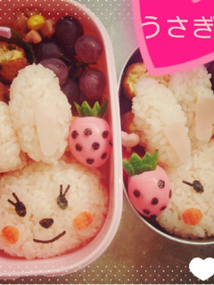 キャラ弁 ピンクのうさぎサン♪-レシピのメイン写真