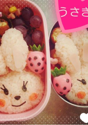 キャラ弁 ﾋﾟﾝｸのうさぎｻﾝ♪-レシピのメイン写真