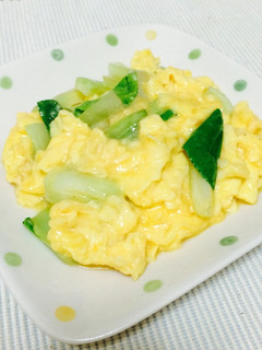 簡単!青梗菜とトロトロ卵の中華風炒め-レシピのメイン写真