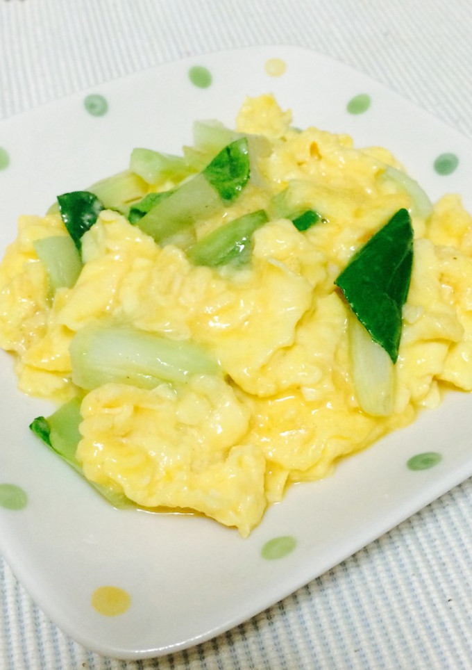 簡単！青梗菜とトロトロ卵の中華風炒め-レシピのメイン写真