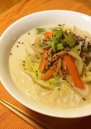 残りの野菜炒めが大変身！豆乳煮麺-レシピのメイン写真