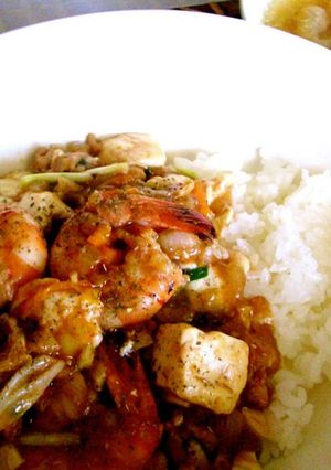 クルミがおいしい！四川風海老マーボー丼♪-レシピのメイン写真