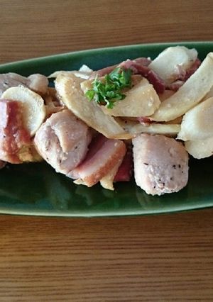 マコモタケのベーコン鳥の胸肉塩麹炒め-レシピのメイン写真