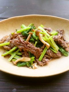 牛肉と小松菜のオイスター炒め♪-レシピのメイン写真