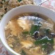 黒きくらげと卵の酸辣湯風スープ