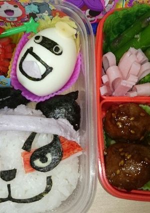 妖怪ウォッチ☆キャラ弁☆江戸っ子パンダ-レシピのメイン写真