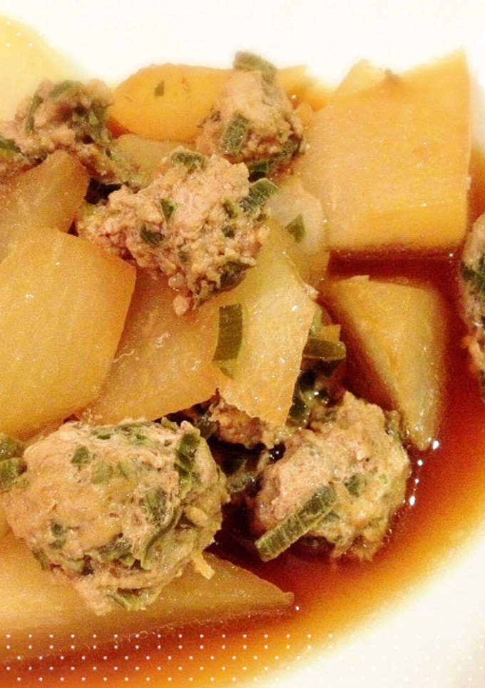 ぽっかぽか 大根と肉だんこの煮物-レシピのメイン写真