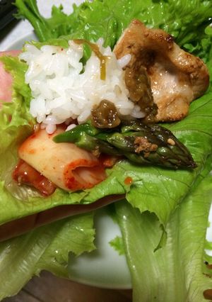 5分で出来る塩麹を使ったサラダ巻き焼肉-レシピのメイン写真