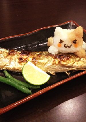 大根おろし ねこ ☆ 猫 アート 秋刀魚-レシピのメイン写真